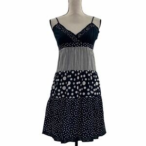 KOOL Hearts Mixed Media Black & White Mini Dress